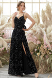 Black Star Printed Wrap Prom Dress