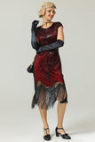 Golden Gatsby Glitter Fringe 1920s Flapper Dress