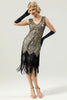 Load image into Gallery viewer, Ivory V Neck Sequin Fringe Flapper Dress