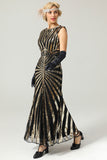 Gold Mermaid 1920s Sequined Flapper Dress