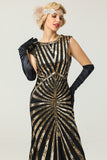 Gold Mermaid 1920s Sequined Flapper Dress