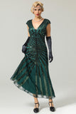 Green Mermaid 1920s Sequined Flapper Dress