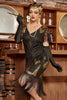 Load image into Gallery viewer, Black &amp; Gold Sequins 1920s Flapper Dress
