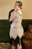 Women's Plus Size 1920s Sequin Pink Flapper Dress