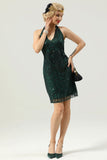 Halter Green Sequins 1920s Dress