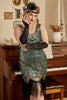 Load image into Gallery viewer, Plus Size 1920s Green Sequined Flapper Dresses