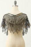 Black and Gold Sequin 1920s Cape