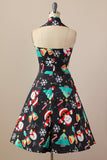 Retro Halter Christmas Party Dress