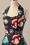 Retro Halter Christmas Party Dress