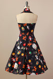 Retro Halter Christmas Party Dress