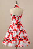 Retro Halter Christmas Party Dress