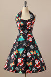 Retro Halter Christmas Party Dress