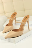 Apricot Stiletto Pointy Heels