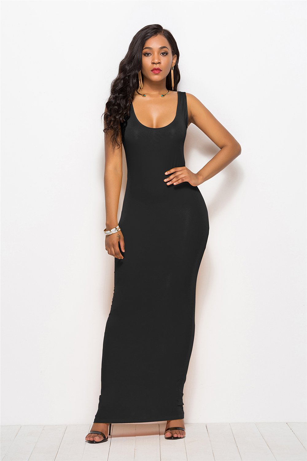 long black casual dresses