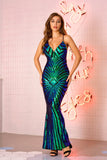 Black Mermaid Sequin Long Formal Dress