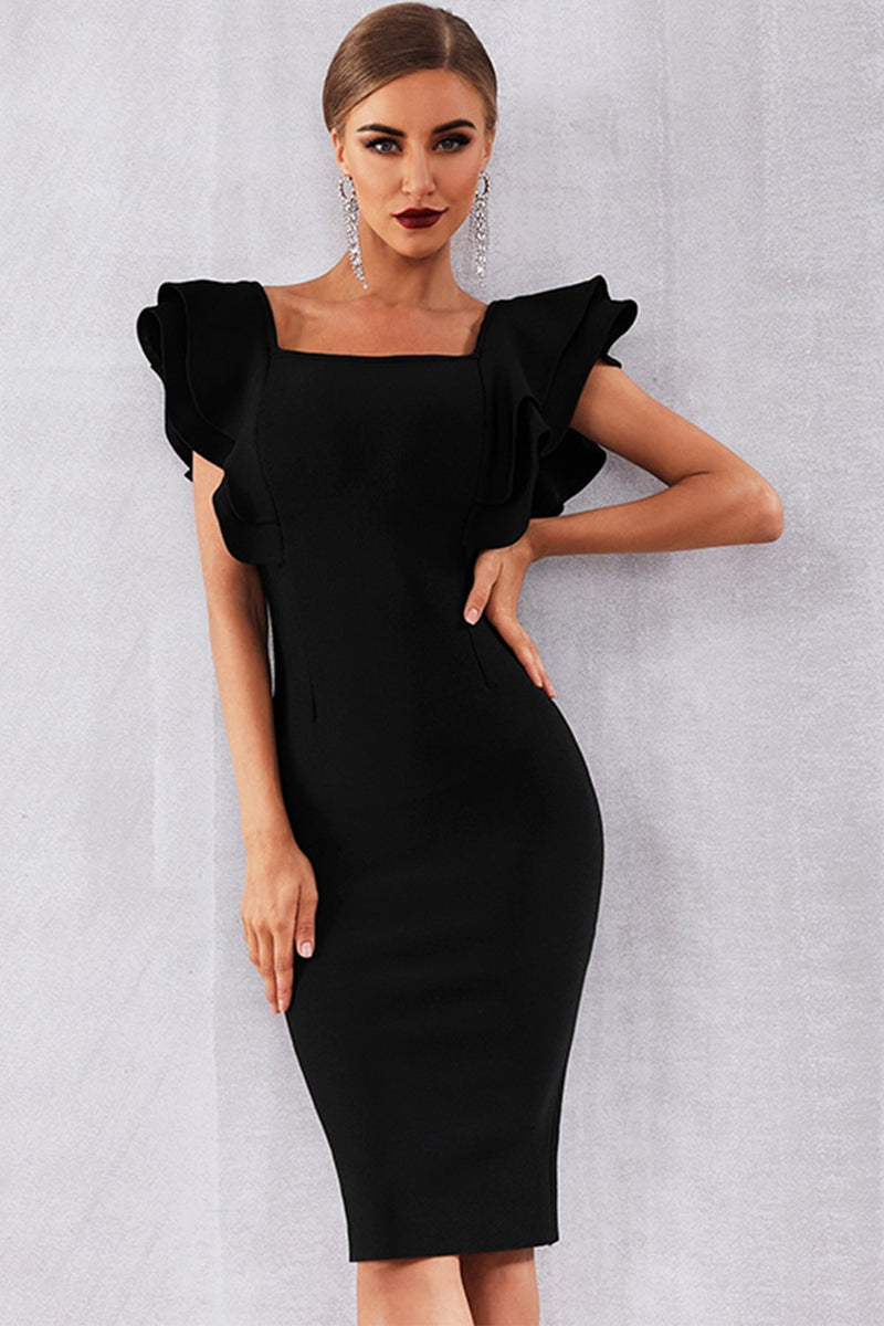 Load image into Gallery viewer, Little Black Bodycon Dress