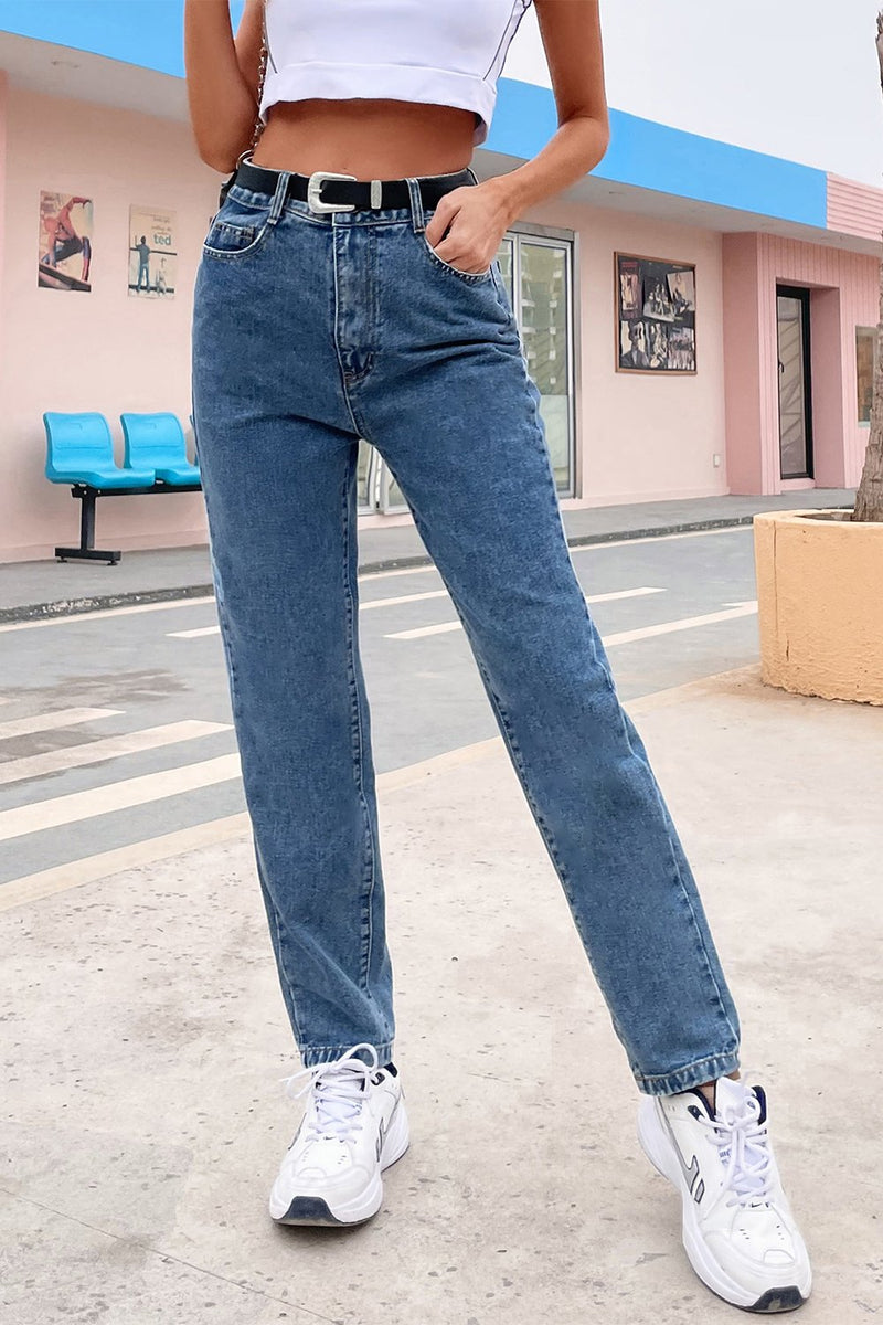 Load image into Gallery viewer, Blue Baggy Straight Leg Jeans
