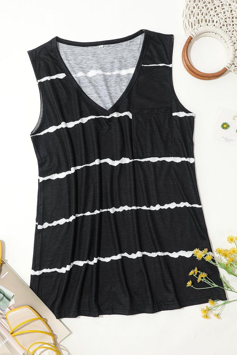 Load image into Gallery viewer, Printed Striped Vest T-Shirt