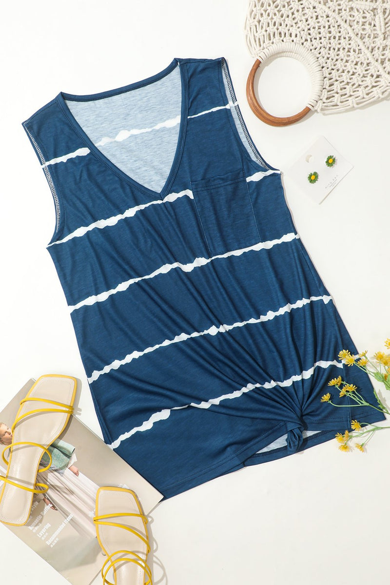 Load image into Gallery viewer, Printed Striped Vest T-Shirt