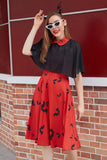 Gothic Style Halloween Shawl Cloak Bat Print Dress