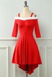 Off the Shoulder Red Christmas Dress