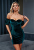 Load image into Gallery viewer, Off Shoulder Velvet Bodycon Dress