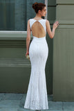 White Mermaid Formal Dress