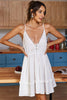Load image into Gallery viewer, White V Neck Mini Dress