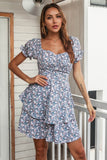 Blue Floral Summer Boho Dress