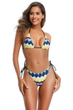 Split Swimsuit Printed Triangle Bikini