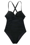 One Piece Halter Black Swimwear