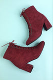 Women's Burgundy Martin Boots