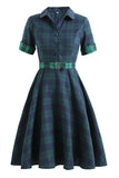 Green Plaid 1950s Dress