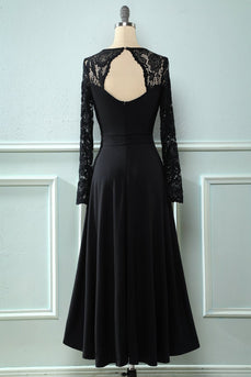 Black Long Sleeves Lace Dress