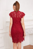 Red Bodycon Lace Dress