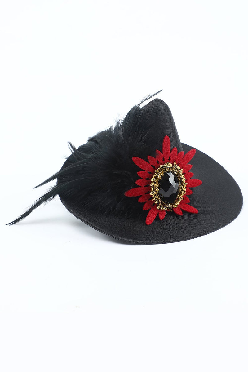 Load image into Gallery viewer, Black Women Halloween Witch Hat with Feather