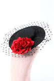 Black Women Halloween Witch Hat with Flower