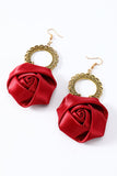 Red Women Halloween Earrings with Flowers