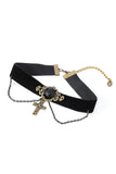 Black Halloween Cross Chain Choker