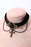 Black Halloween Cross Chain Choker