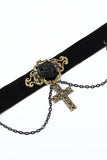 Black Halloween Cross Chain Choker