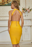 Yellow Bodycon Party Dress