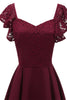 Load image into Gallery viewer, Sweetheart Burgundy Vintage Lace Party Dress