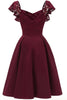 Load image into Gallery viewer, Sweetheart Burgundy Vintage Lace Party Dress