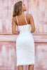 Load image into Gallery viewer, Spaghetti Straps White Cocktail Dress with Slit