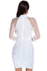 Load image into Gallery viewer, White Long Sleeves Sequins Cocktail Dress