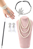 1920s Flapper Golden/Silver Accessories Set