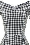 Black and White Plaid Vintage 1950s Dress