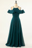 Load image into Gallery viewer, Green Cold Shoulder Formal Dress