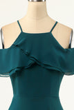 Green Cold Shoulder Formal Dress